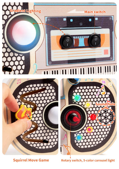 Montessori Kids LED Light Busy Board | Sensory Switch Activity Toy for Baby & Toddler Learning (Ages 2-6) | Perfect for Travel & Education