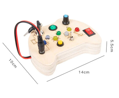 Montessori Kids LED Light Busy Board | Sensory Switch Activity Toy for Baby & Toddler Learning (Ages 2-6) | Perfect for Travel & Education