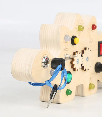 Montessori Kids LED Light Busy Board | Sensory Switch Activity Toy for Baby & Toddler Learning (Ages 2-6) | Perfect for Travel & Education