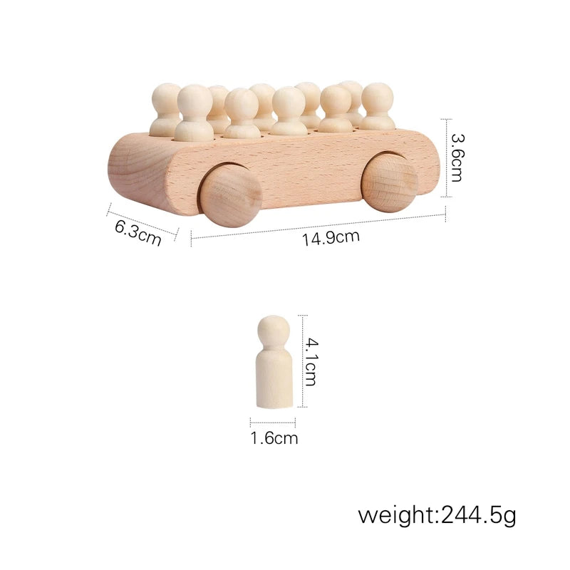 Montessori Wooden Train Toy for Kids | Baby Educational Learning Toy | Eco-Friendly Wooden Trolley for Early Childhood Development