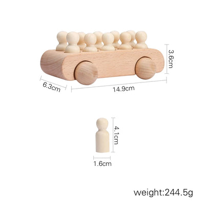 Montessori Wooden Train Toy for Kids | Baby Educational Learning Toy | Eco-Friendly Wooden Trolley for Early Childhood Development
