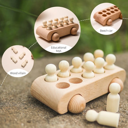 Montessori Wooden Train Toy for Kids | Baby Educational Learning Toy | Eco-Friendly Wooden Trolley for Early Childhood Development