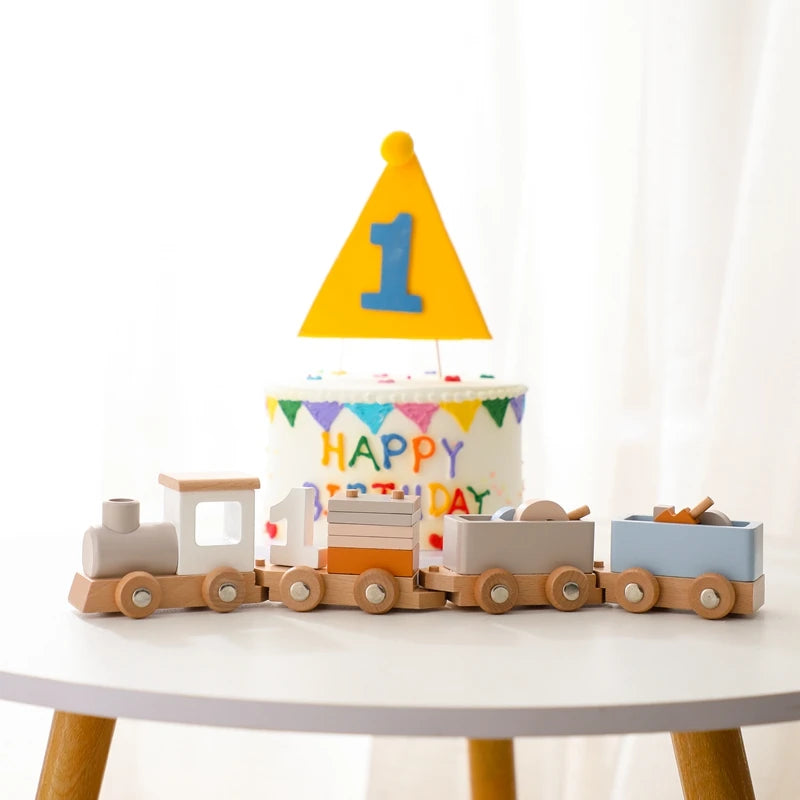 Montessori Wooden Train Toy for Kids | Baby Educational Learning Toy | Eco-Friendly Wooden Trolley for Early Childhood Development