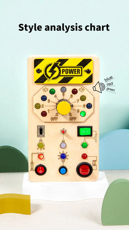 Montessori Kids LED Light Busy Board | Sensory Switch Activity Toy for Baby & Toddler Learning (Ages 2-6) | Perfect for Travel & Education