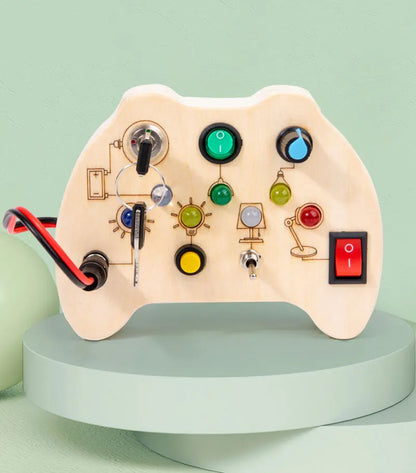Montessori Kids LED Light Busy Board | Sensory Switch Activity Toy for Baby & Toddler Learning (Ages 2-6) | Perfect for Travel & Education