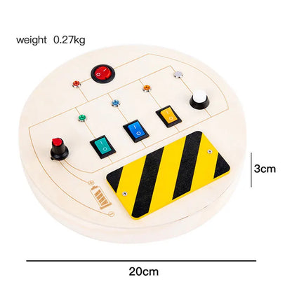 Montessori Kids LED Light Busy Board | Sensory Switch Activity Toy for Baby & Toddler Learning (Ages 2-6) | Perfect for Travel & Education