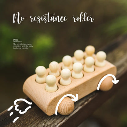 Montessori Wooden Train Toy for Kids | Baby Educational Learning Toy | Eco-Friendly Wooden Trolley for Early Childhood Development