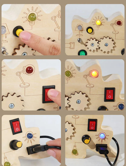 Montessori Kids LED Light Busy Board | Sensory Switch Activity Toy for Baby & Toddler Learning (Ages 2-6) | Perfect for Travel & Education