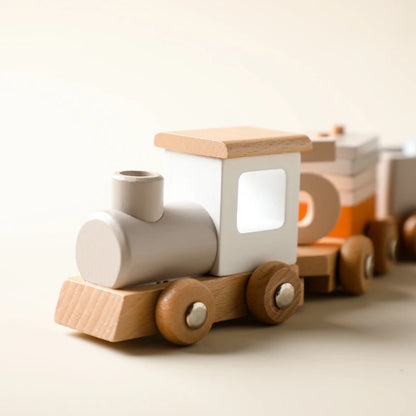 Montessori Wooden Train Toy for Kids | Baby Educational Learning Toy | Eco-Friendly Wooden Trolley for Early Childhood Development