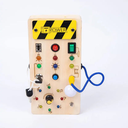 Montessori Kids LED Light Busy Board | Sensory Switch Activity Toy for Baby & Toddler Learning (Ages 2-6) | Perfect for Travel & Education