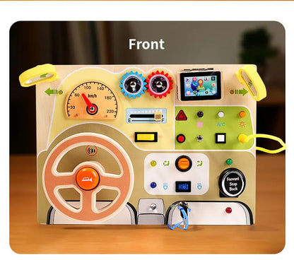 Montessori Kids LED Light Busy Board | Sensory Switch Activity Toy for Baby & Toddler Learning (Ages 2-6) | Perfect for Travel & Education