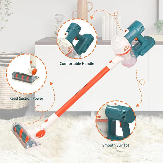 Kids' Pretend Play Vacuum Cleaner Toy Set – Cordless, Realistic Sounds & Light | Perfect for Gifting & Imaginative Play