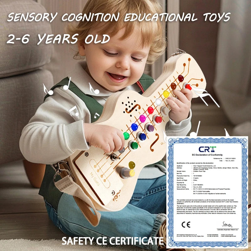 Montessori Kids LED Light Busy Board | Sensory Switch Activity Toy for Baby & Toddler Learning (Ages 2-6) | Perfect for Travel & Education