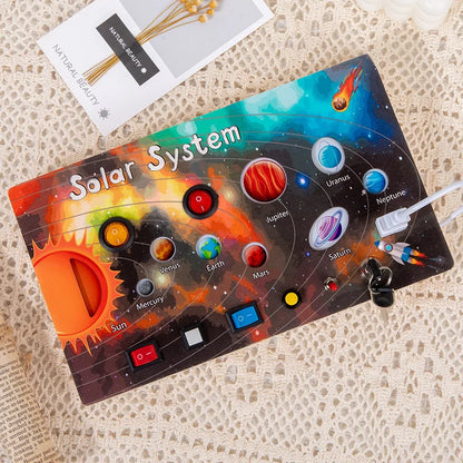 Montessori Kids LED Light Busy Board | Sensory Switch Activity Toy for Baby & Toddler Learning (Ages 2-6) | Perfect for Travel & Education