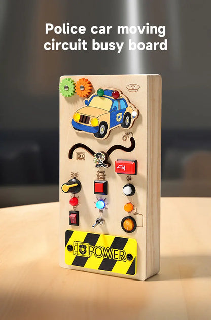 Montessori Kids LED Light Busy Board | Sensory Switch Activity Toy for Baby & Toddler Learning (Ages 2-6) | Perfect for Travel & Education