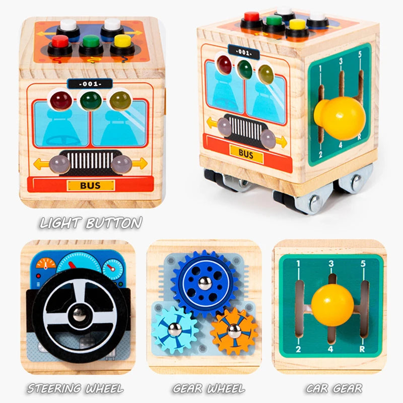 Montessori Kids LED Light Busy Board | Sensory Switch Activity Toy for Baby & Toddler Learning (Ages 2-6) | Perfect for Travel & Education